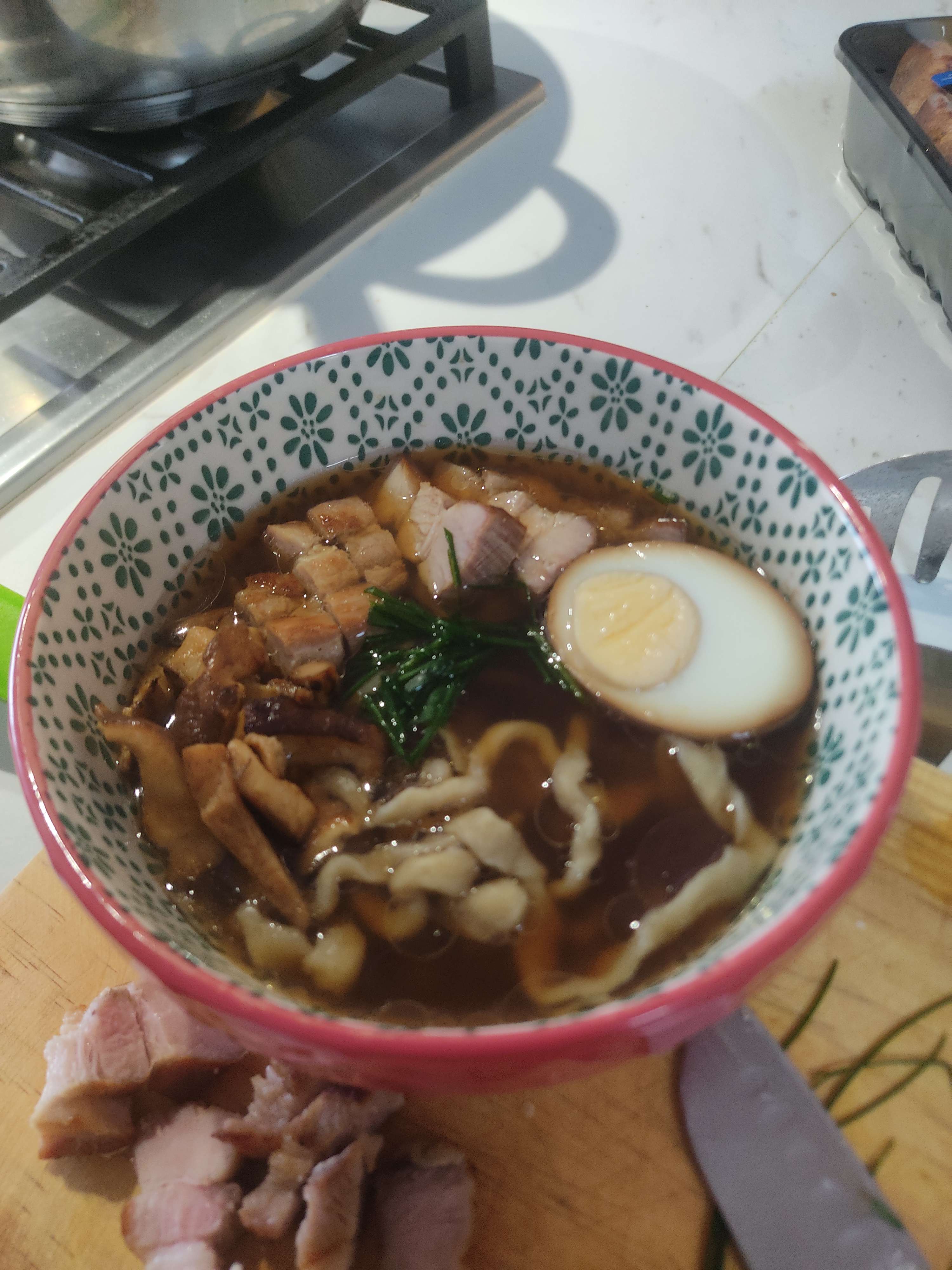 Pork ramen with an egg