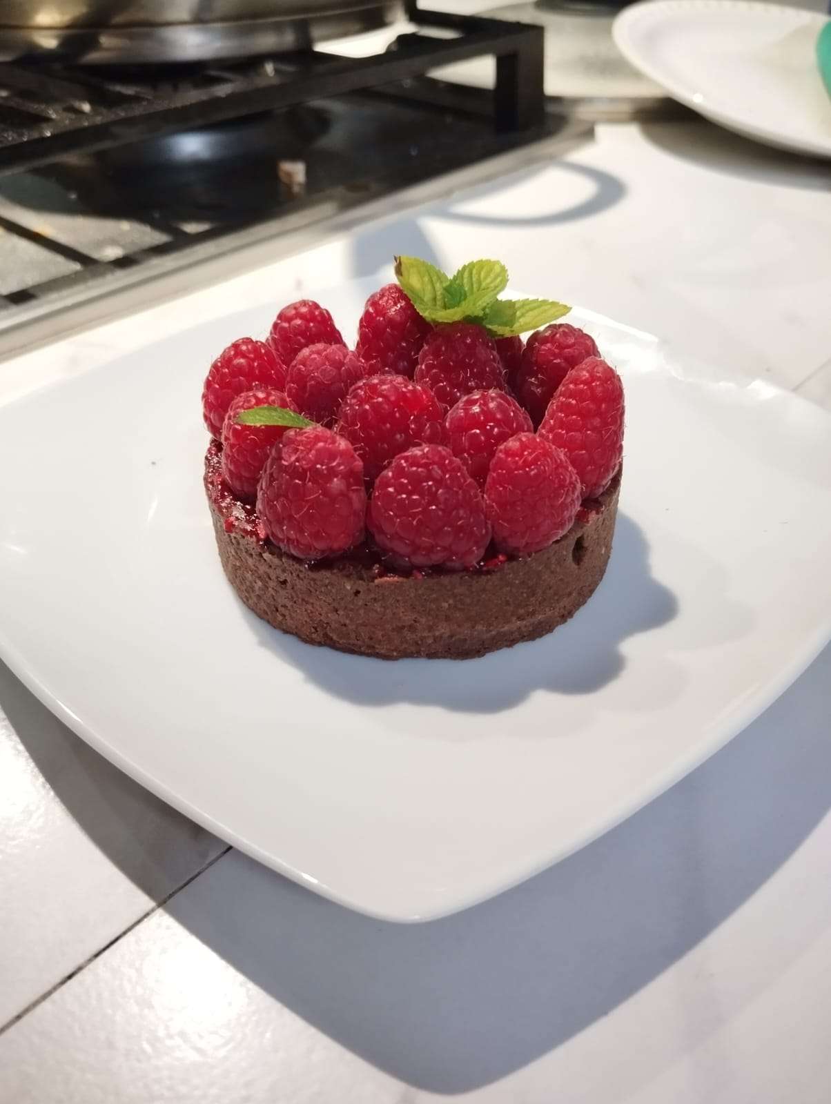 Raspberry chocolate tart